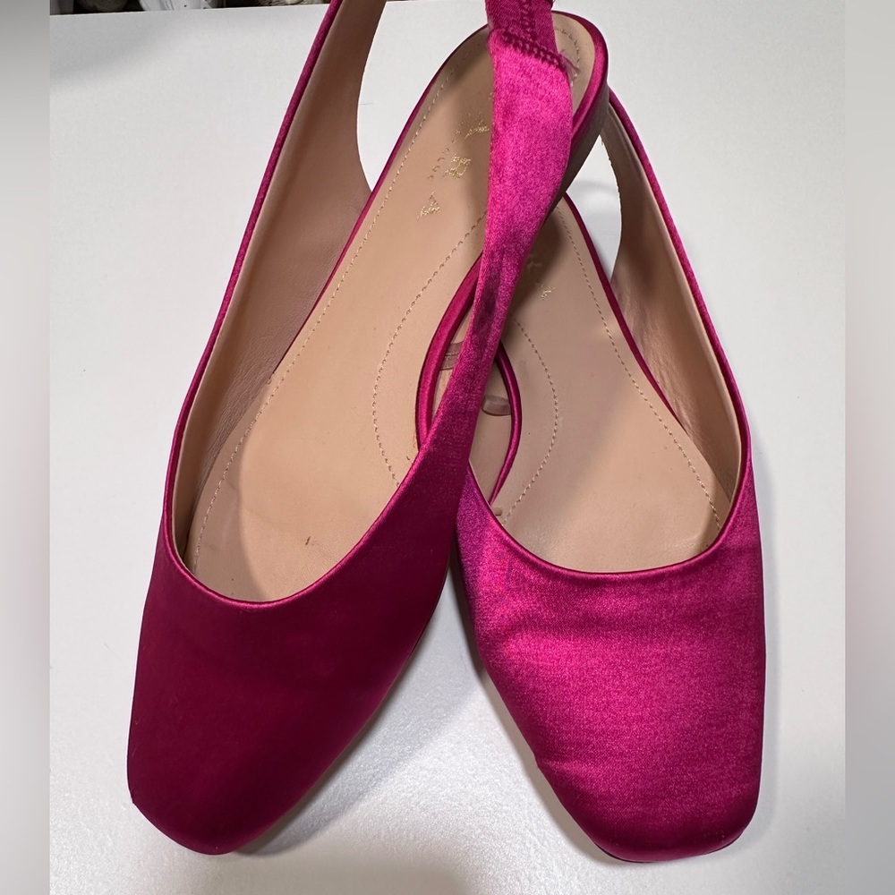 Zara Pink Satin Flats